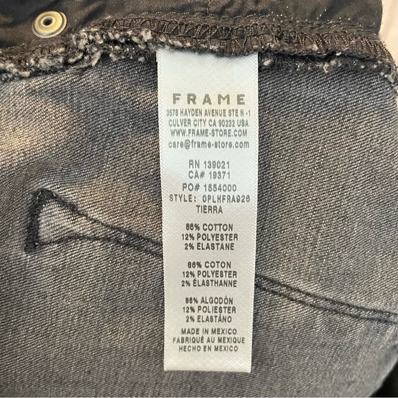 Frame Le High Flare Jeans Women’s 29 Black Gray Designer Money Denim Stretch - Picture 12 of 13